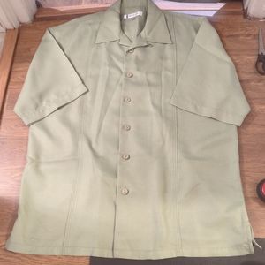 VTG Michael Irvin No 88 Button Up Short Sleeve Shirt Men Mint Green Rayon Blend